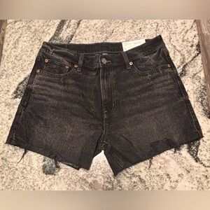 NWT American Eagle Black Acid Wash Ex Boyfriend Shorts Size 6 28 Distressed